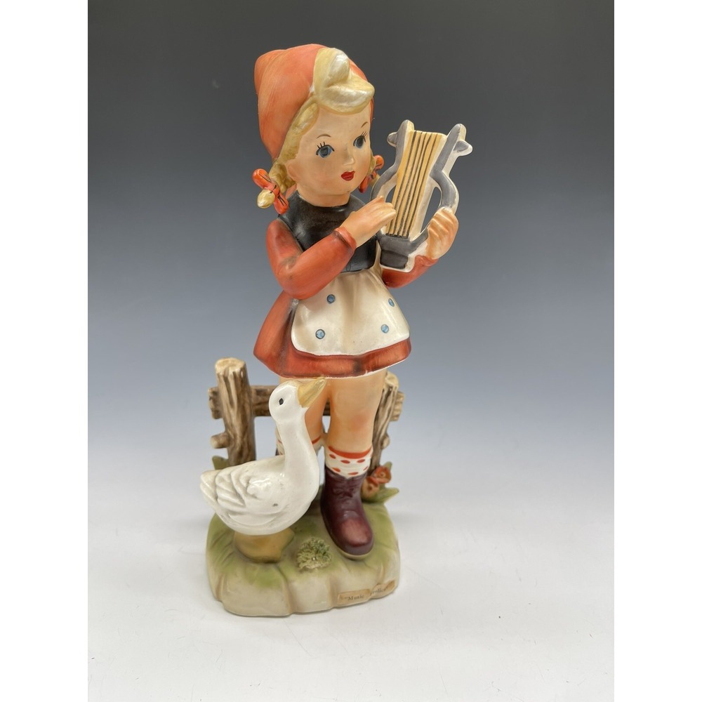 Vintage Arnart Creation Designed by Erich Stauffer‎ #S8442 Girl with Harp & Duck